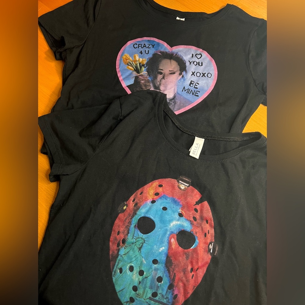 2 Crop top xs Horror Tees! Michael Myers and Jason Voorhees